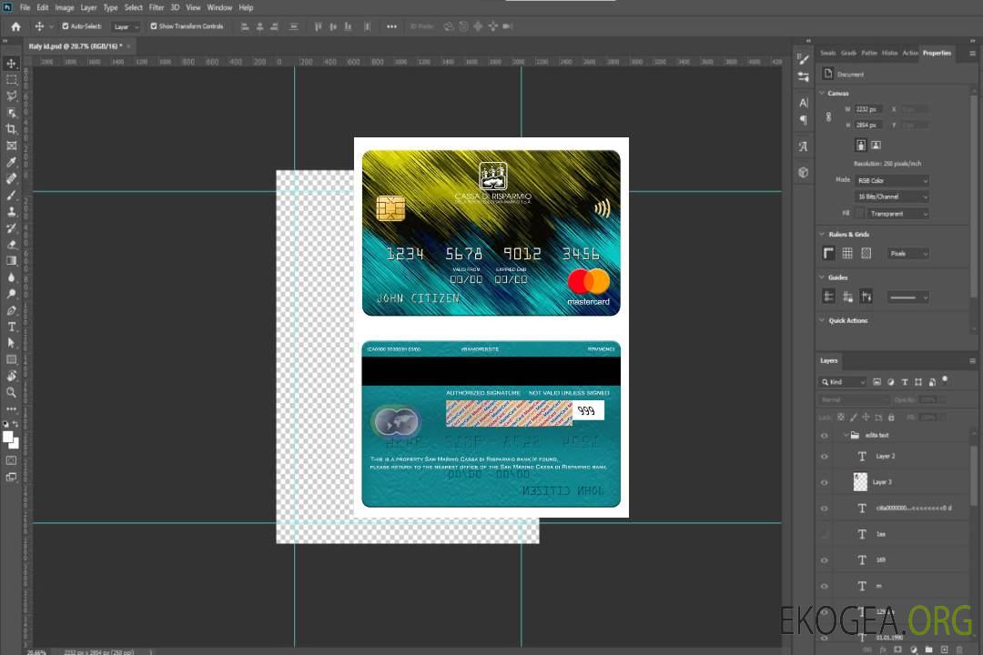 Carte Mastercard de la banque Saint-Marin Cassa di Risparmio template Carte Mastercard de la banque Saint-Marin Cassa di Risparmio template